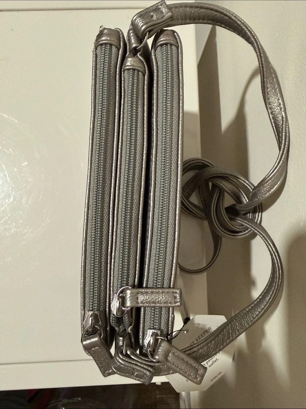 Mindi Women's Safekeeper Pewter Crossbody Purse  NWT